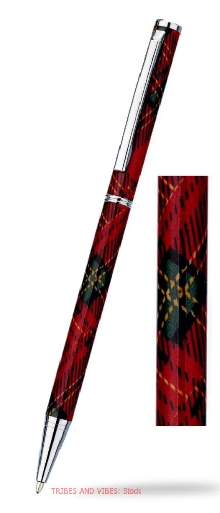 Scottish Tartan (Red Plaid) Ballpoint Pen & Gift Box, 130mm