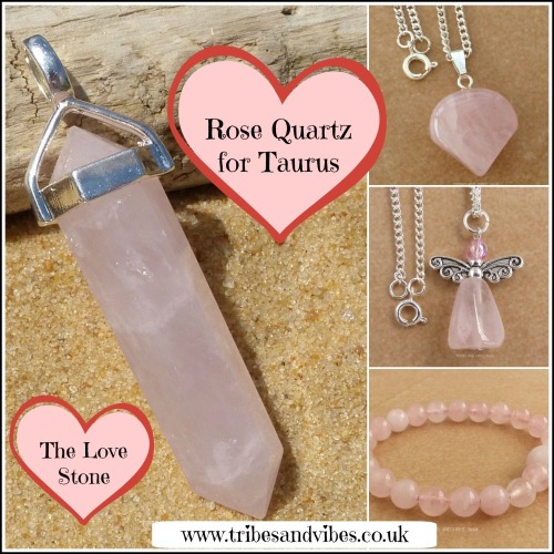 Rose Quartz crystals Birthstone Jewellery Taurus