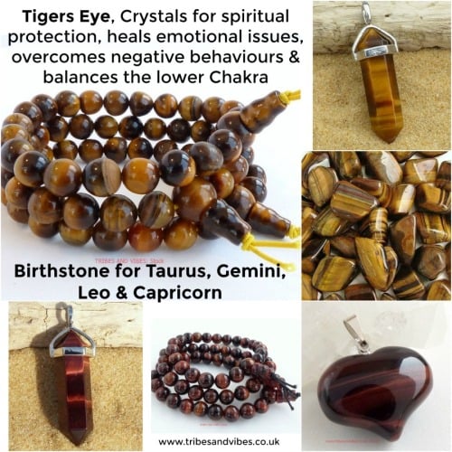 tigers eye crystal healing jewellery birthstone taurus gemini leo capricorn