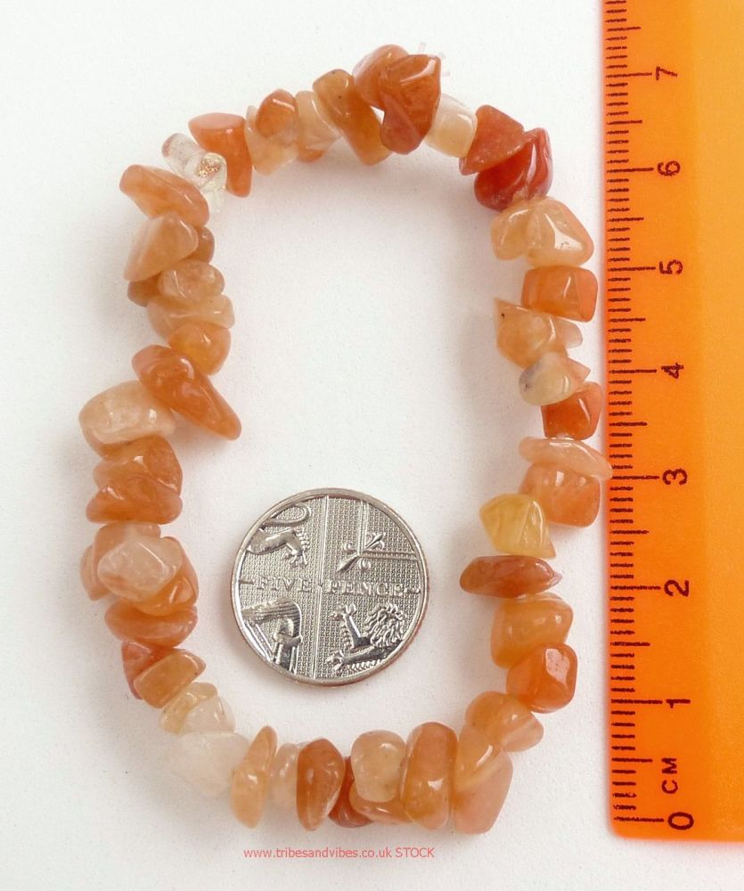 Aventurine (Orange, Peach) Bracelet Crystal Chips