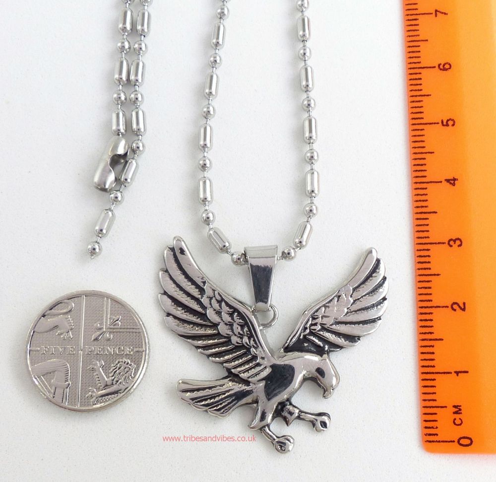 Eagle Pendant & Necklace, Stainless Steel