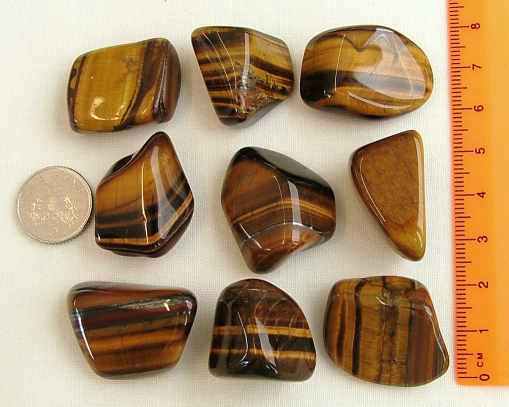 Tigers Eye Crystal Tumbled Stones, 20-25mm