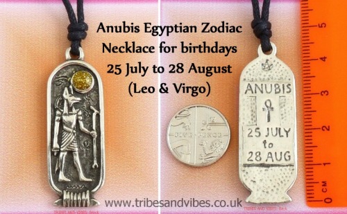 Anubis Egyptian zodiac pendant necklace 25 July to 28 August