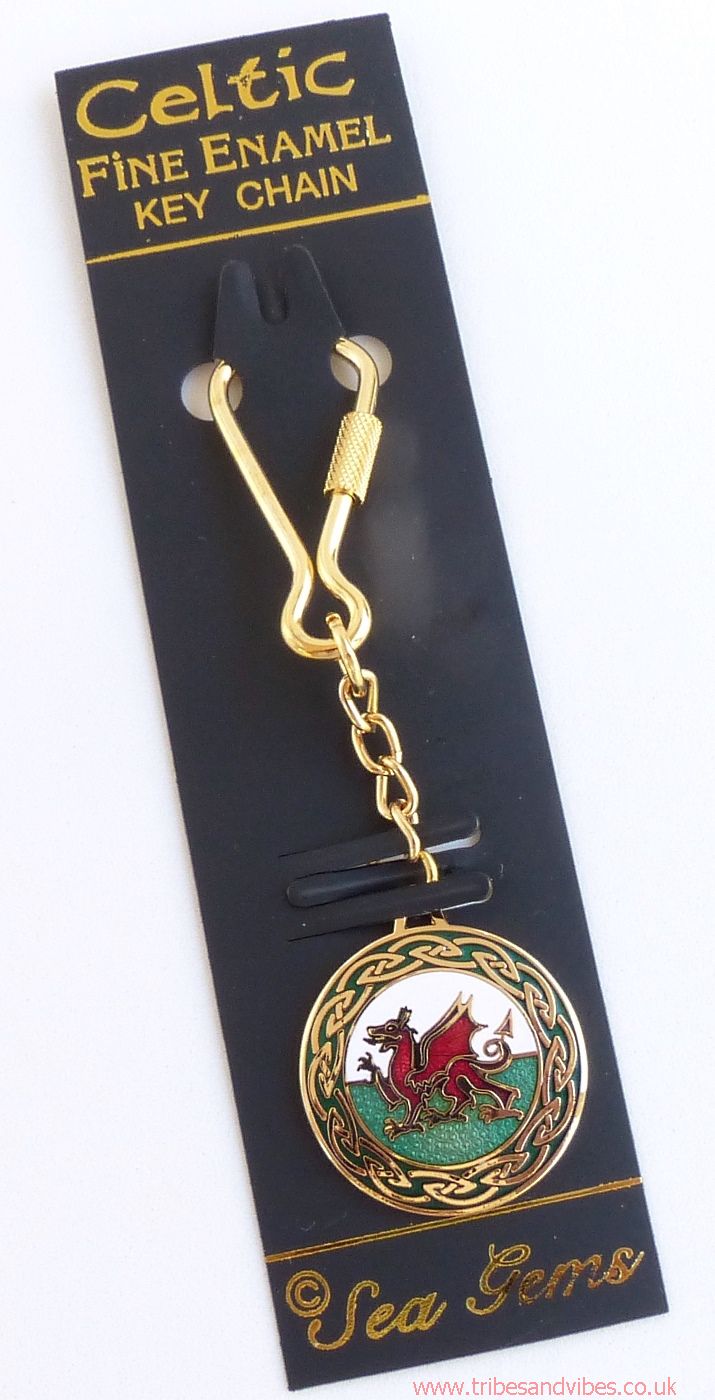 Welsh Dragon Keyring by Sea Gems gold plated (stock)
