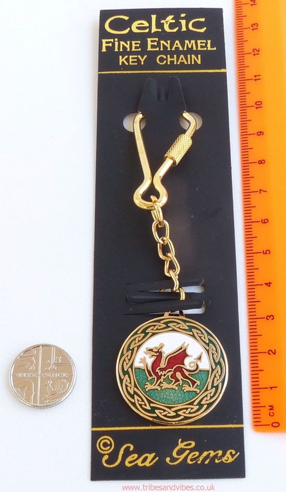 Welsh Dragon Keyring by Sea Gems (gold plated)