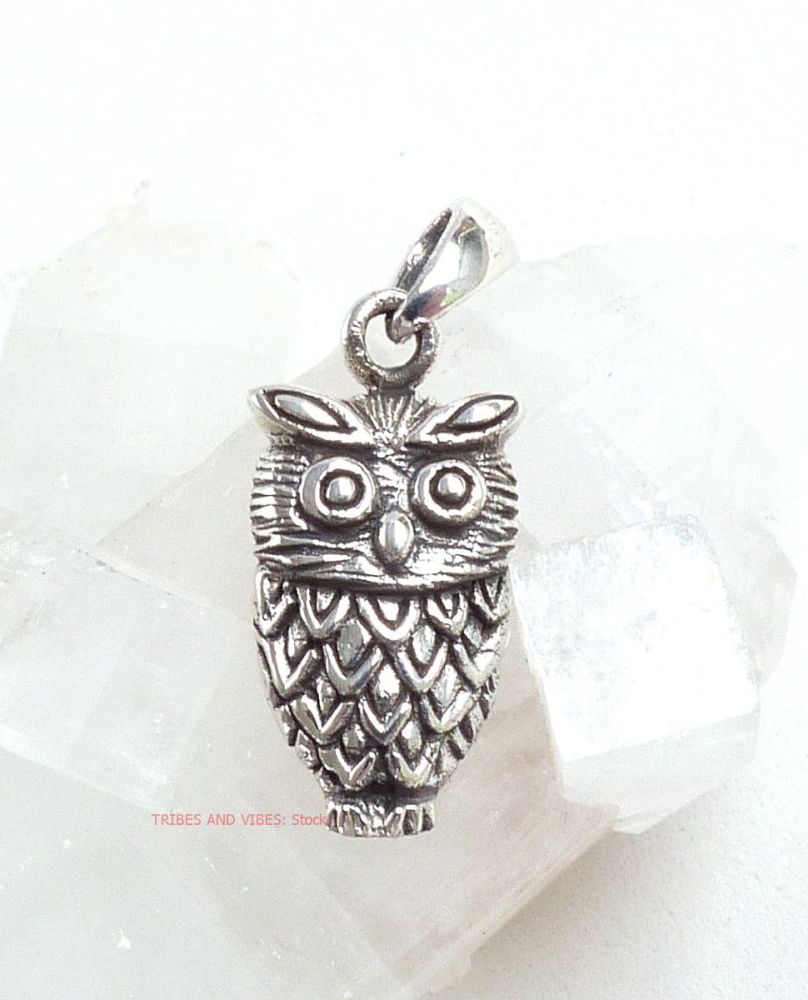 Owl Pendant by Sea Gems 925 Sterling Silver (stock)