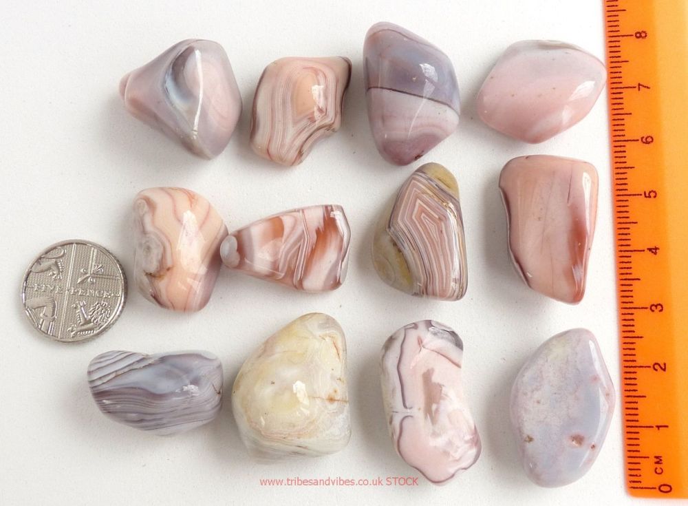 Agate (Botswana grey pink) Crystal Tumbled Stones 20-25mm