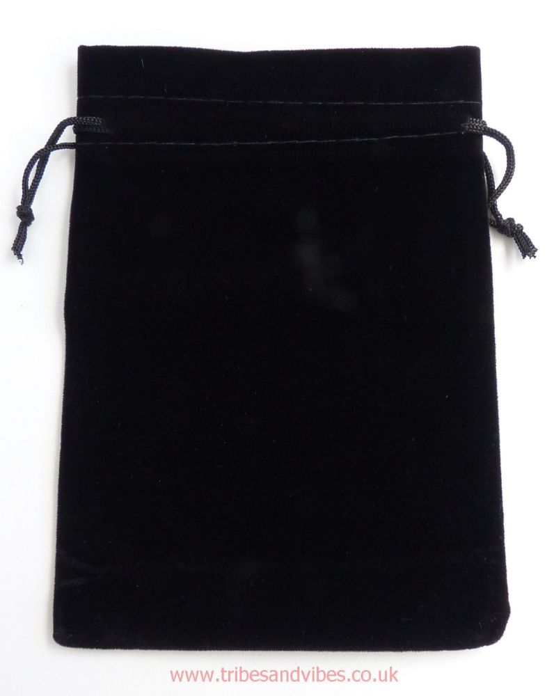 Velvet Black Drawstring Pouch Gift Bag 17cm x 12cm - ideal for Tarot Cards