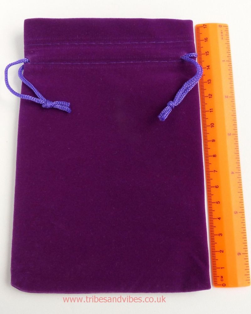 Velvet Purple Drawstring Pouch Gift Bag 17cm x 12cm - ideal for Tarot Cards