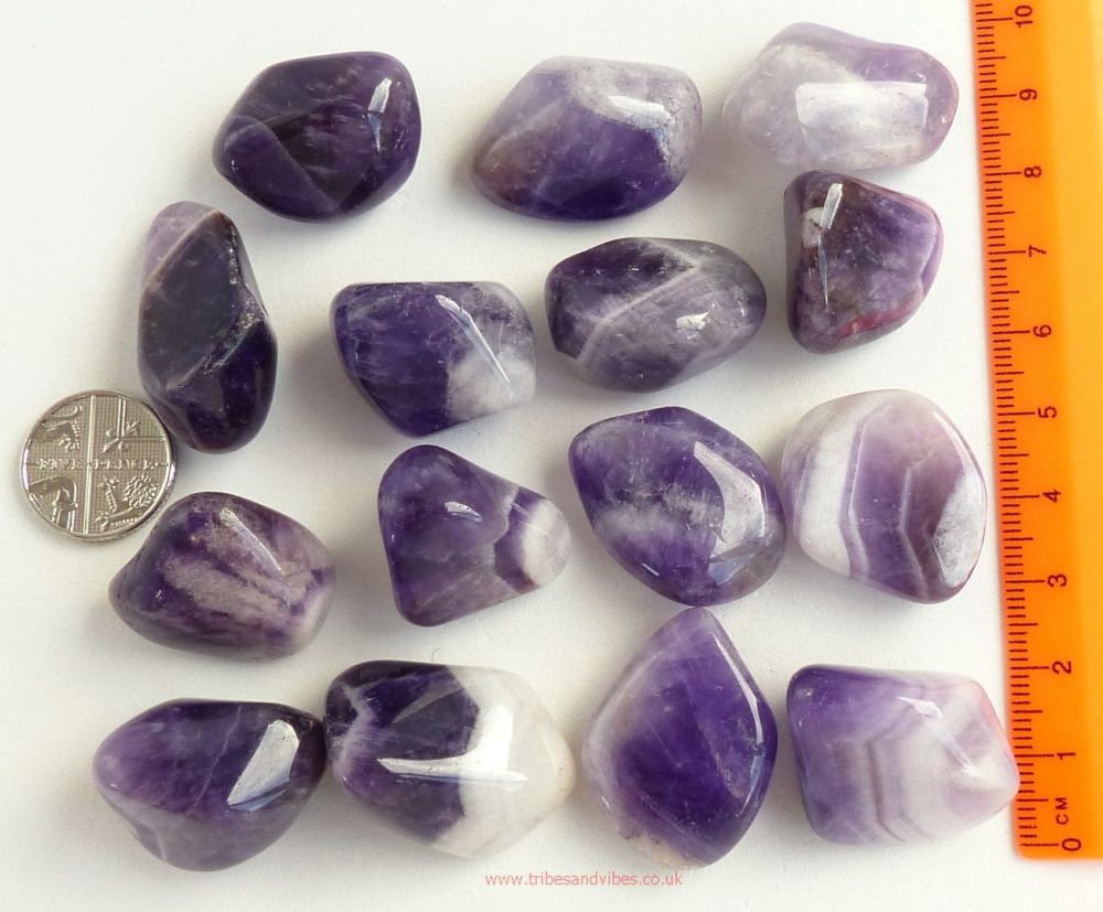 Amethyst (banded) Crystal Tumbled Stone 20-25mm