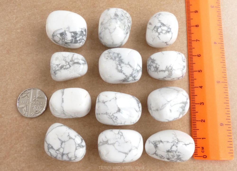 Howlite (White) Crystal Tumbled Stones 20mm-25mm