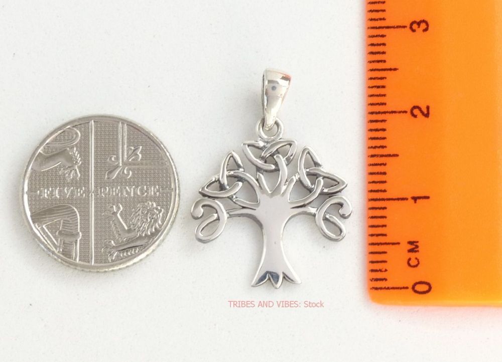 Celtic Tree Triquetra Pendant Sterling Silver