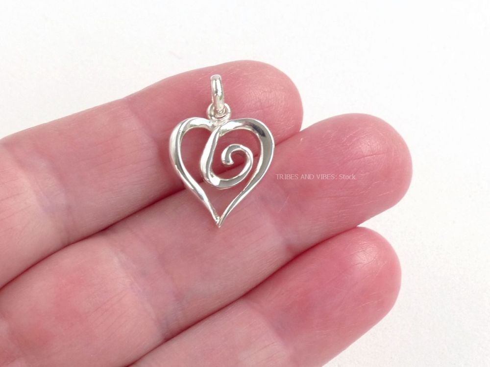 Heart Spiral Pendant: Sterling Silver