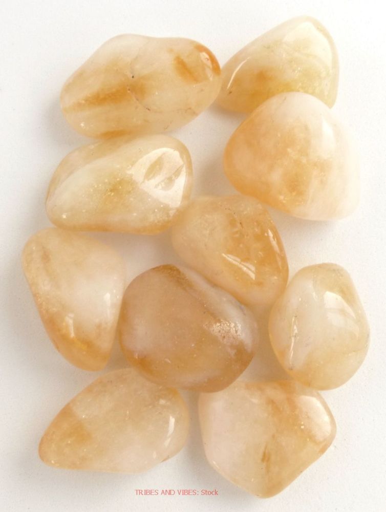 Citrine Natural Crystal Tumbled Stones 20-25mm (Brazil)