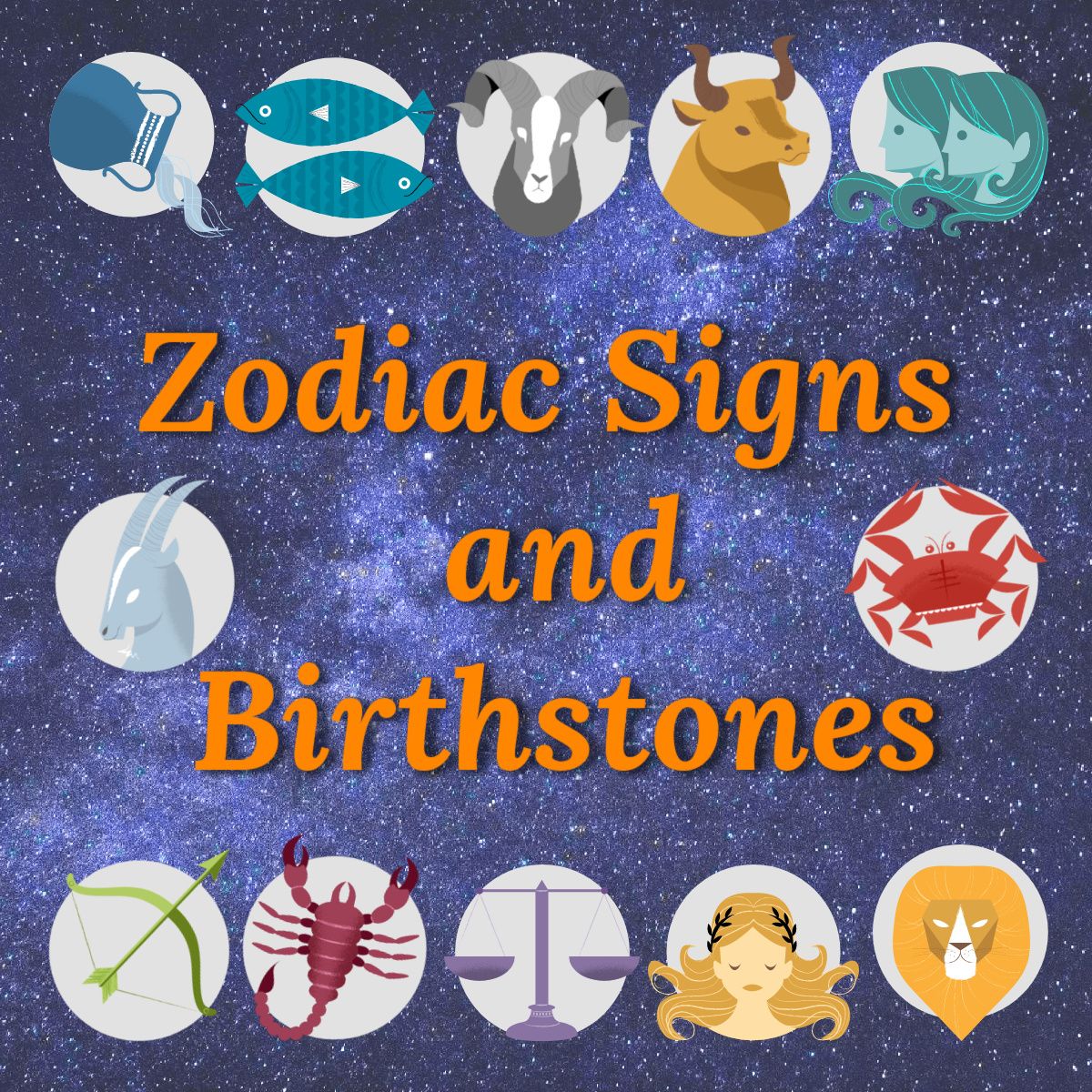 Zodiac Signs and Birtstones