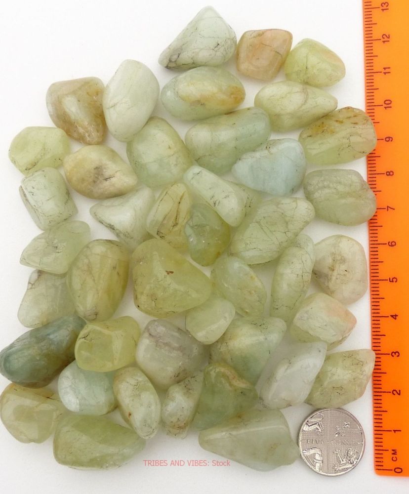 Beryl (green) Crystal Tumbled Stones 15-20mm