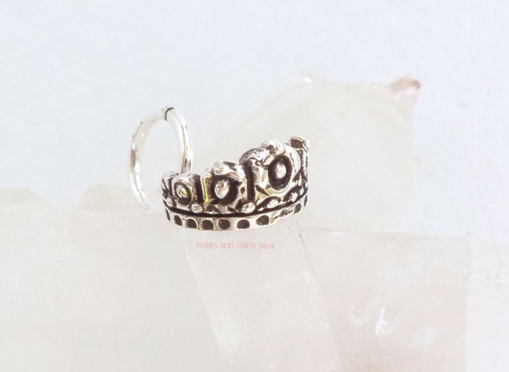 Fairy Princess Crown Tiara Charm Sterling Silver (stock)