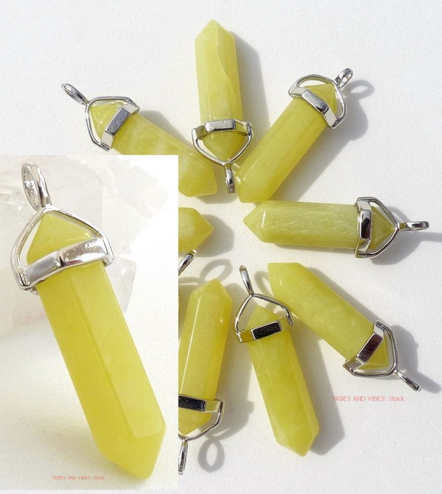 Jade Crystal Point Pendant + Choice of Necklace