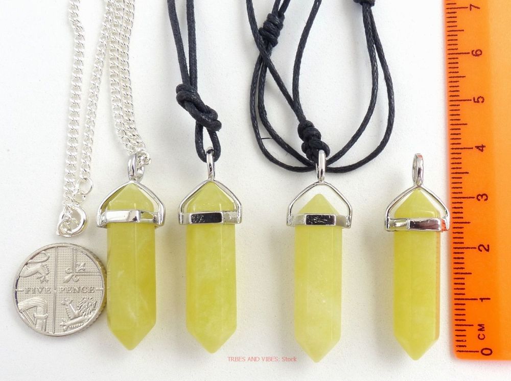 Jade Crystal Point Pendant + Choice of Necklace