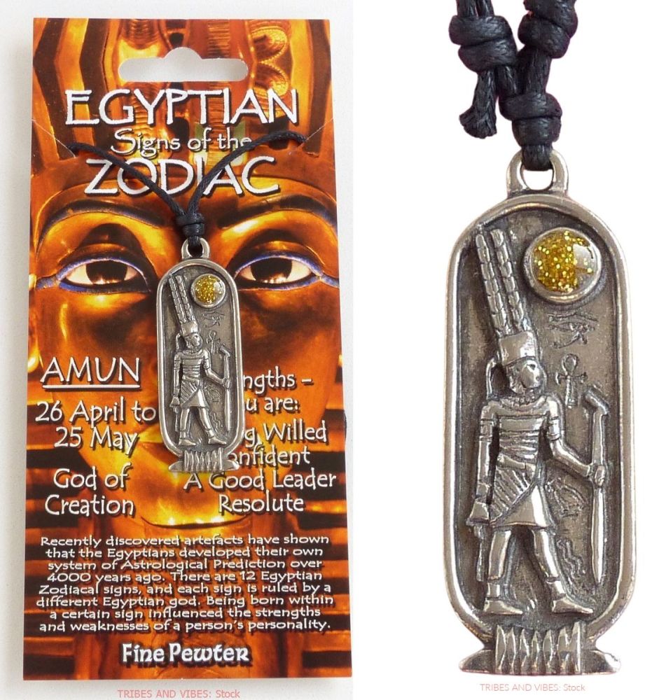 <!--005-->AMUN Egyptian Zodiac 26 April to 25 May Necklace
