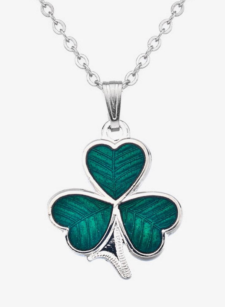 Shamrock Pendant Necklace (Silver Plate) by Sea Gems