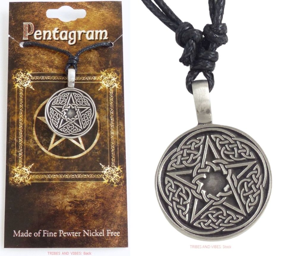 Celtic Pentagram Pentacle Pendant Necklace & Card (stock)