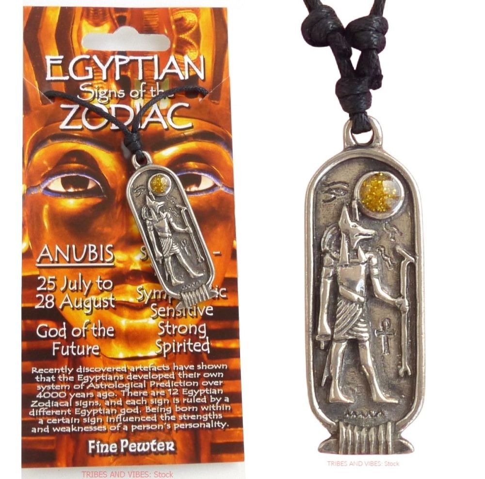 ANUBIS Egyptian Zodiac 25 July to 28 August Necklace & Card (stock)