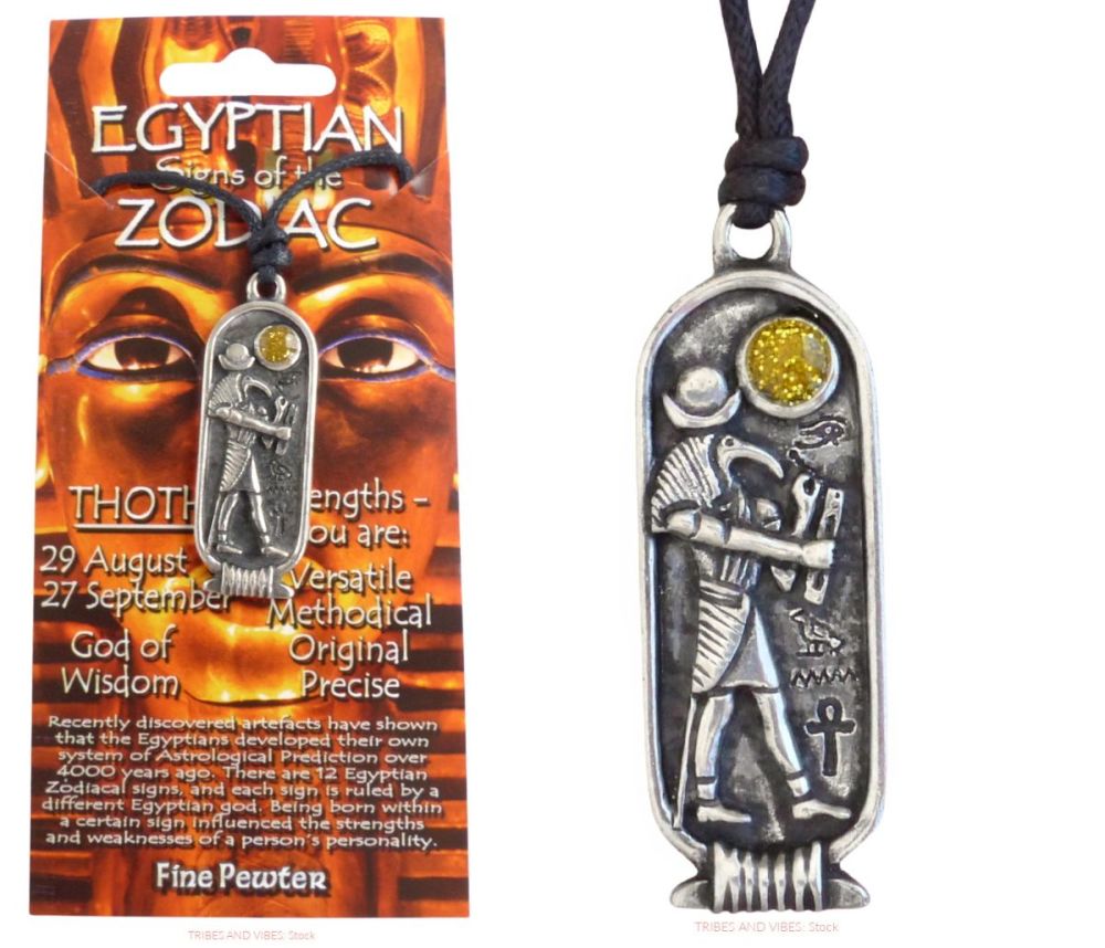 THOTH Egyptian Zodiac Pendant Necklace & Card