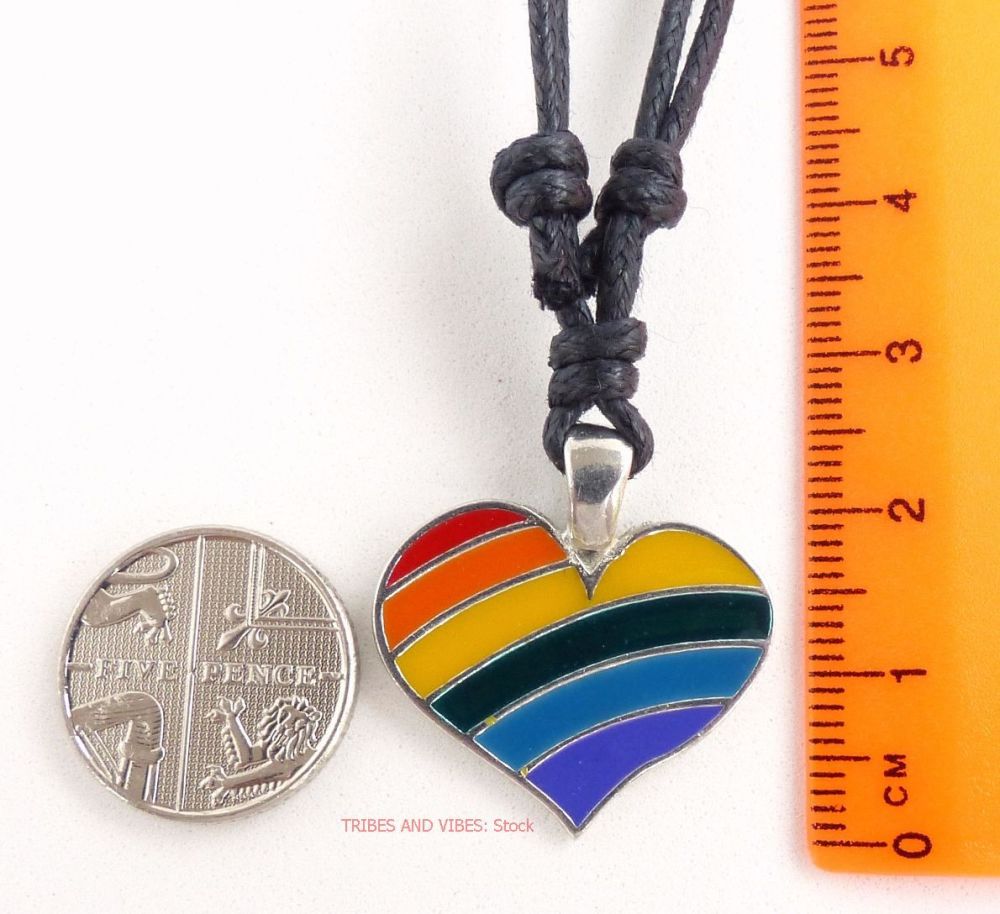 Rainbow Heart LGBTQ Pendant Necklace