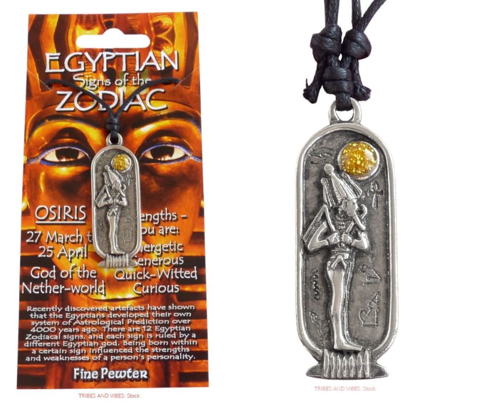 Osiris Egyptian Zodiac 27 March to 25 April Necklace & Card