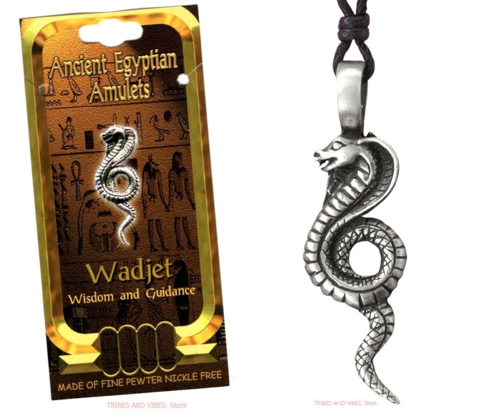 Wadjet Egyptian Cobra Goddess Pendant Necklace For Wisdom Guidance