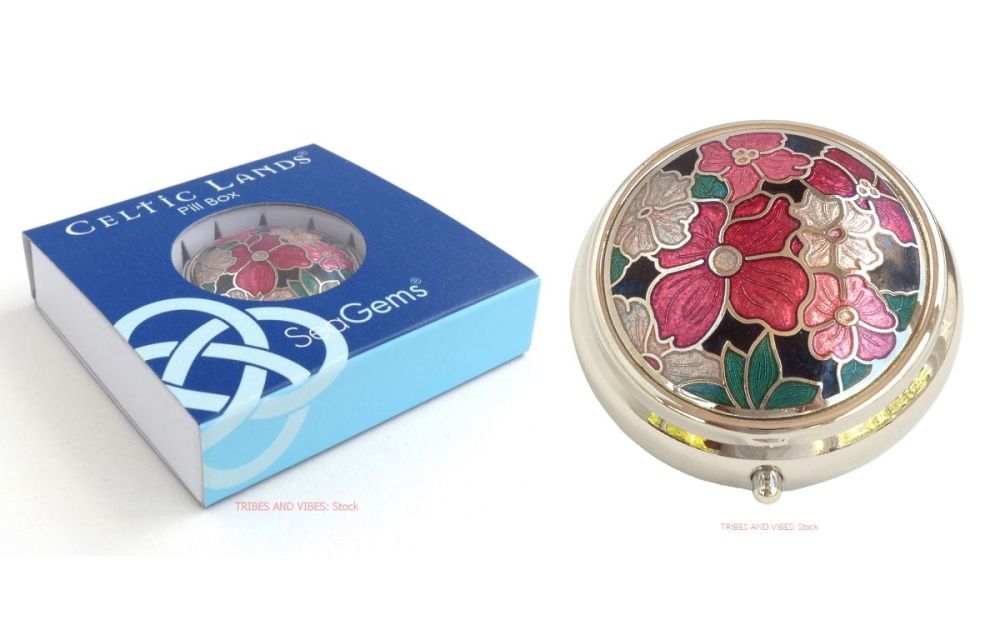 Floral Flowers Pill Box by Sea Gems