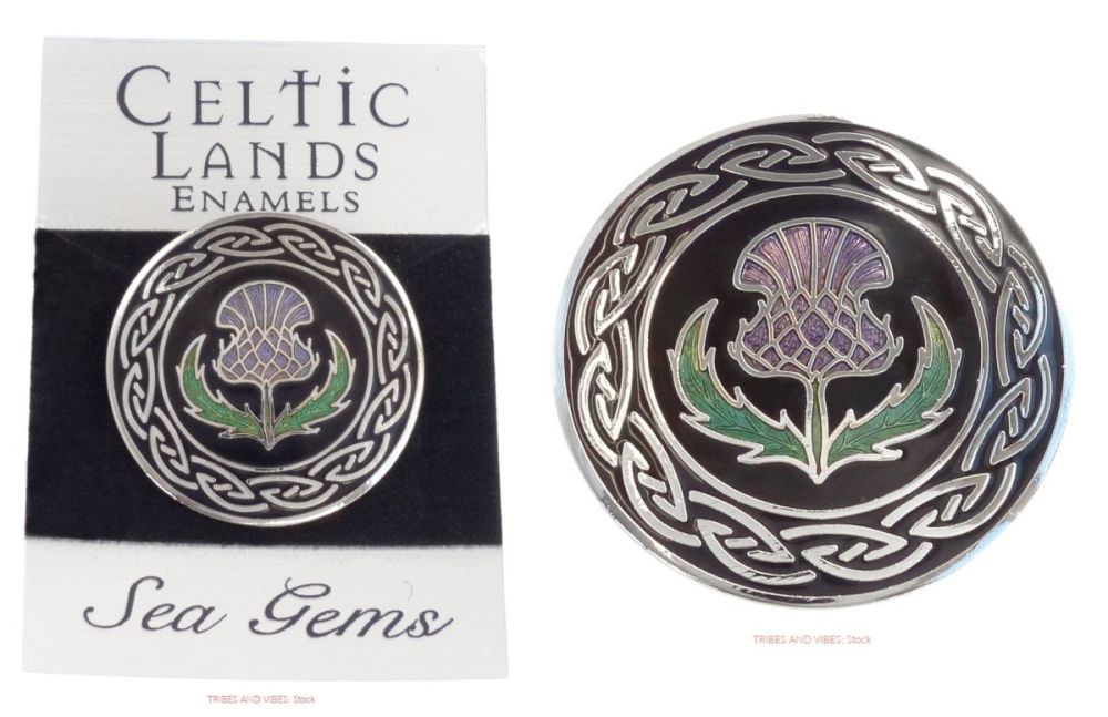 Scottish Thistle Knotwork Brooch by Sea Gems with card (stock)