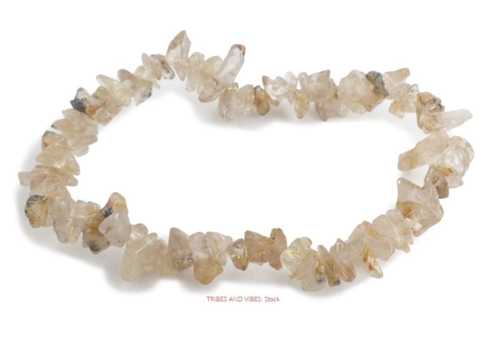 Golden Rutilated Quartz / Angel Hair Bracelet Crystal Chips (stock)