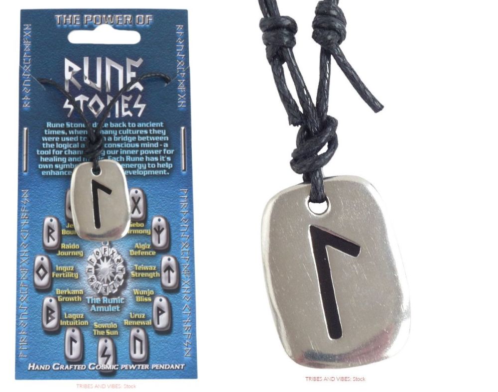 LAGUZ (Lagaz) Rune Pendant & adjustable Necklace for Intuition & Creativity