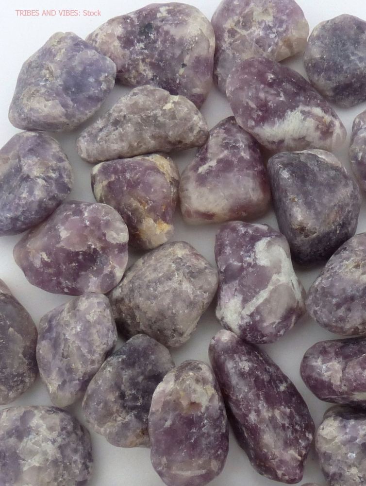 Natural Lepidolite Crystal Tumblestones Tumbled Stones semi-smooth  20mm-25mm