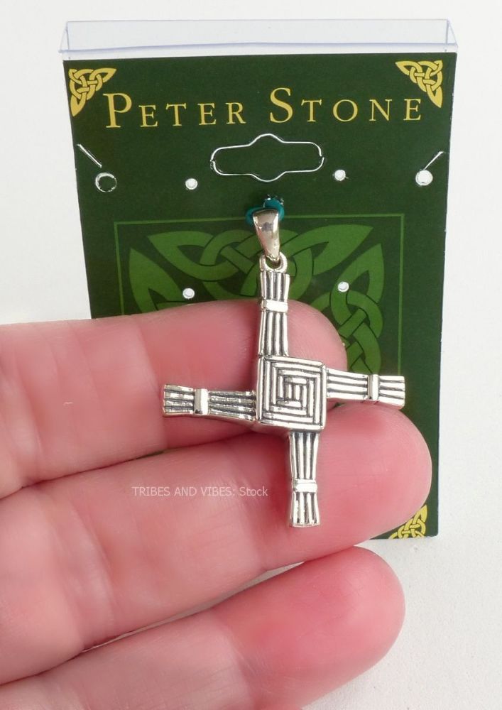 Brigid Cross Pendant, Sterling Silver by Peter Stone