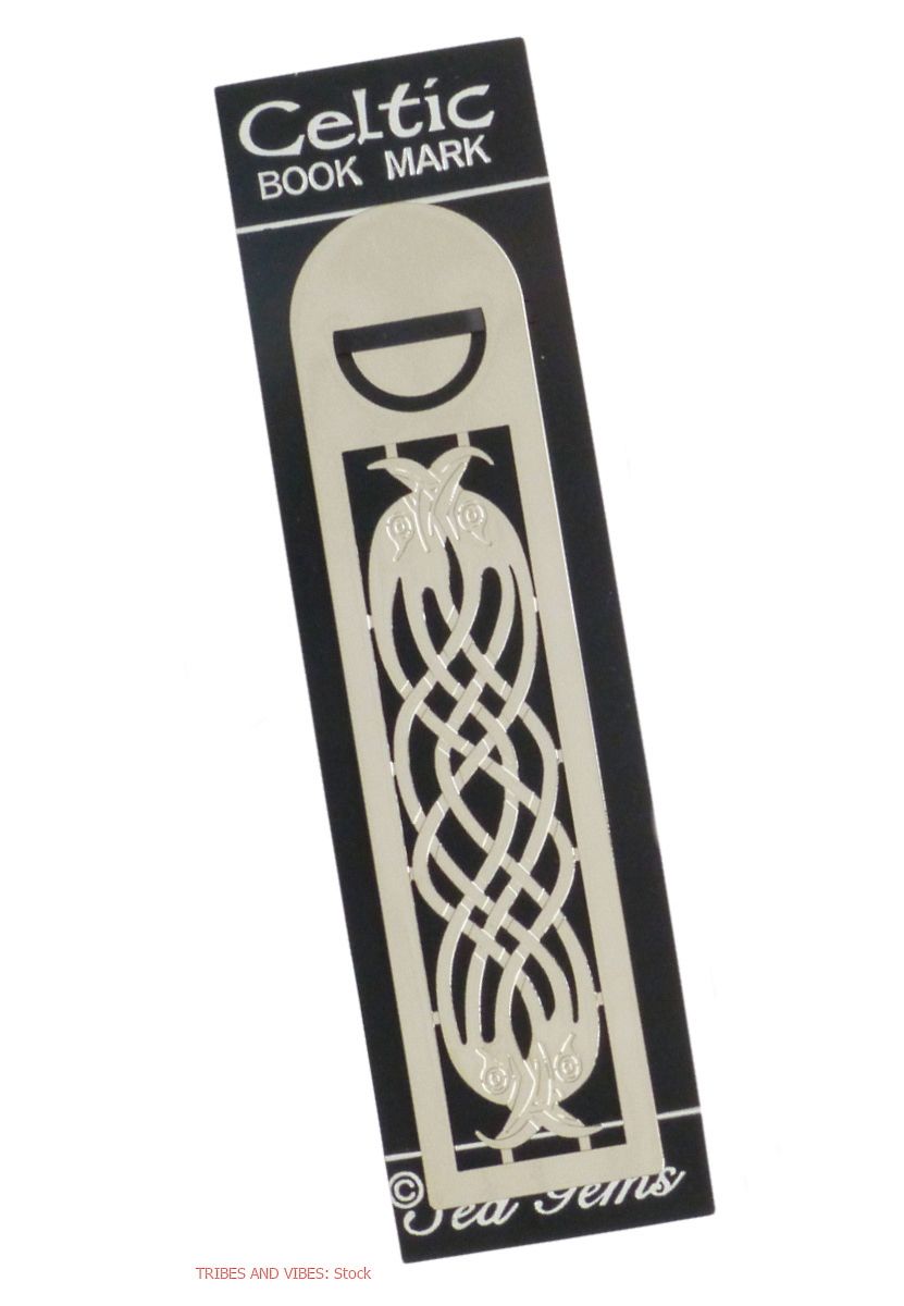 Celtic Birds Knotwork metal Bookmark on Sea Gems card (stock)