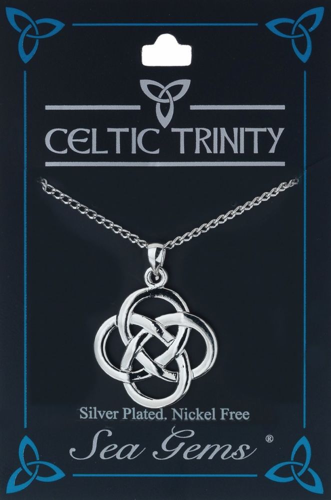 Celtic Oval Knot Necklace (Silver Plate)