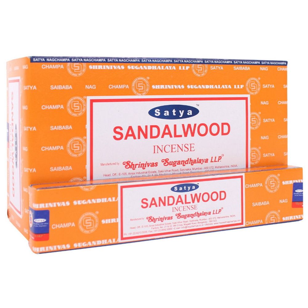 Sandalwood Incense Sticks by Satya 12 x 15g packs Joss