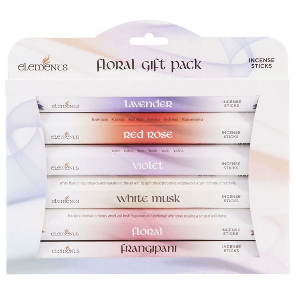 Floral Gift Pack Incense Sticks by Elements 6 packs Joss