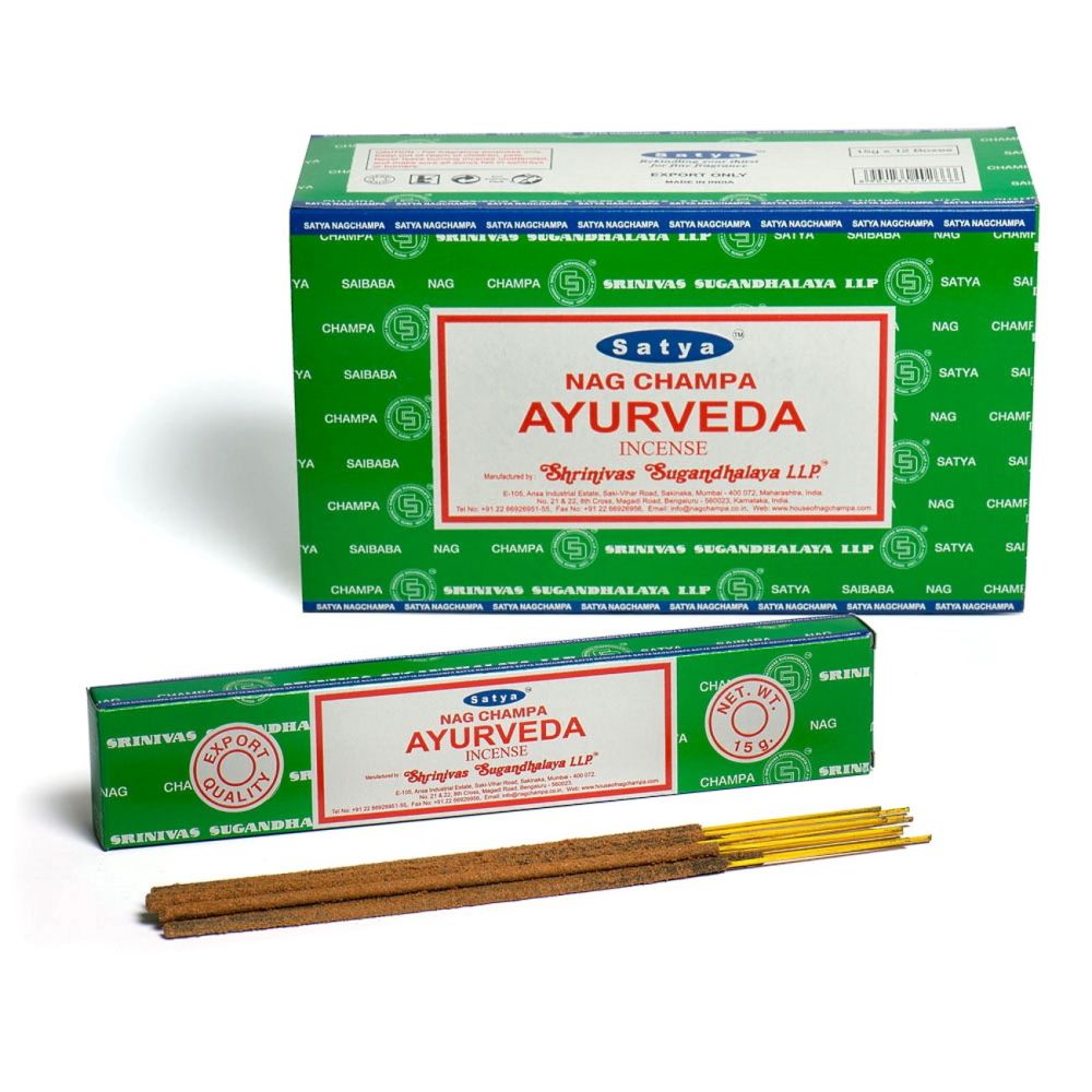 Ayurveda Incense Sticks by Satya 12 x 15g packs Joss