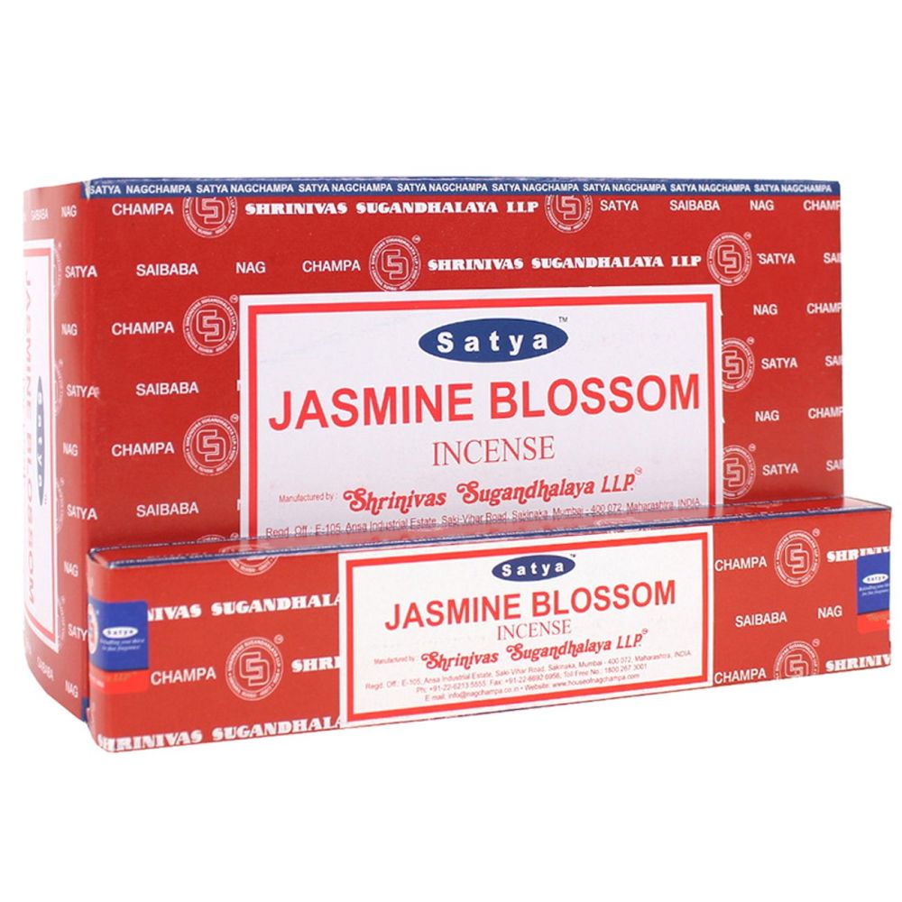 Jasmine Blossom Incense Sticks by Satya 12 x 15g packs Joss