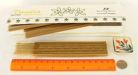 VANILLA Incense 18 Sticks + Ceramic Holder Gift Box
