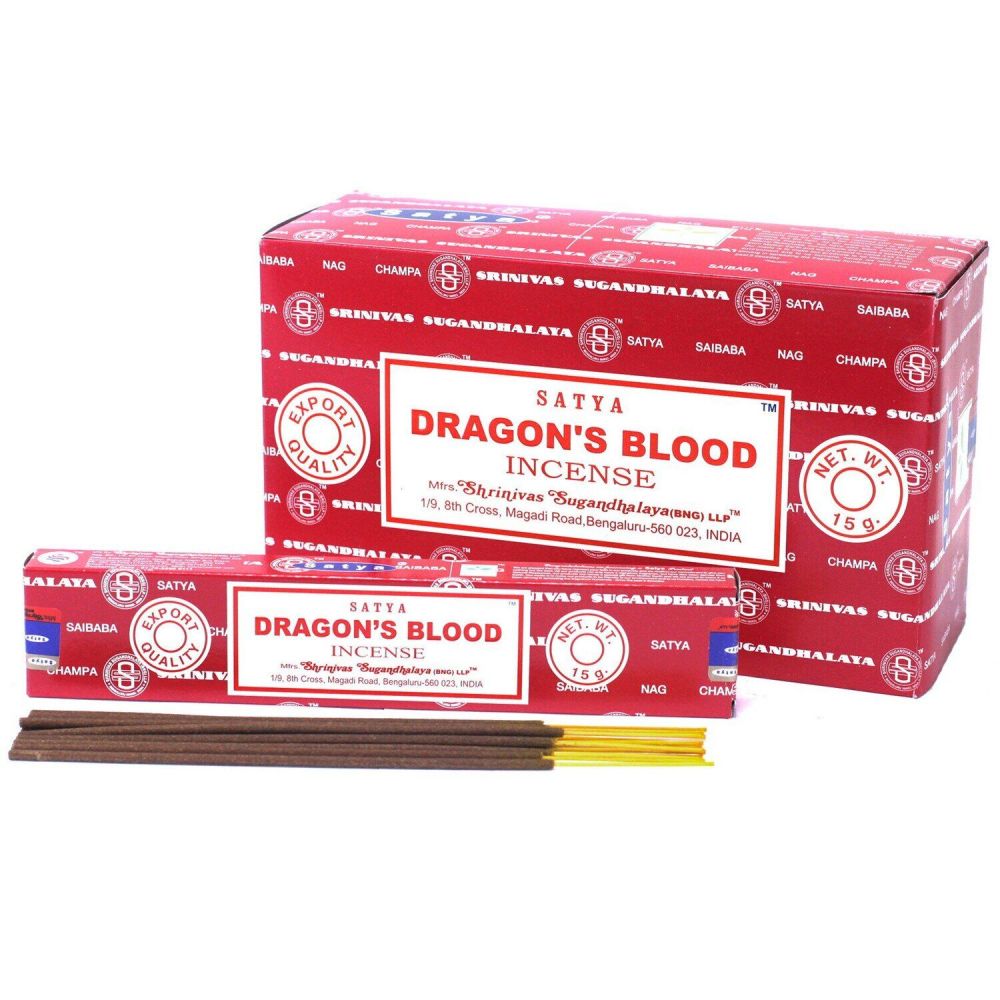 Dragons Blood Incense Sticks by Satya 12 x 15g packs Joss