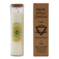 Magic Spell Candle for HAPPINESS  with Green Aventurine Crystal Gemstones