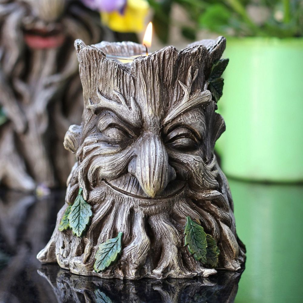 Green Man Candle Holder