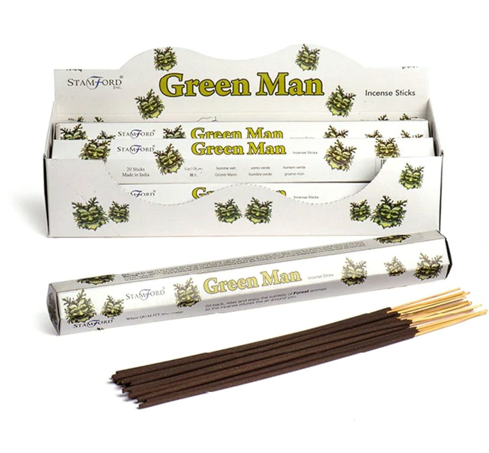 Green Man Premium Incense Sticks Hex by Stamford 6 packs Joss