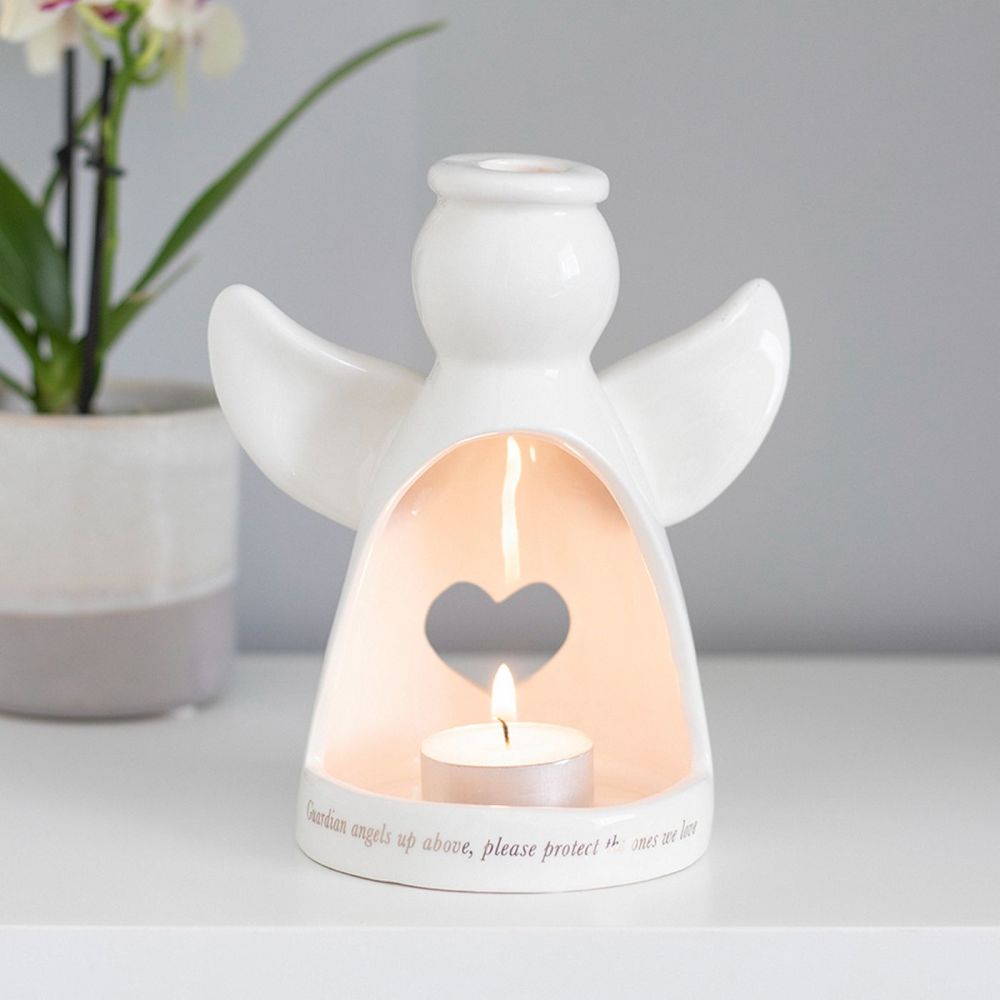 Guardian Angel Ceramic Candle Holder, candle not included