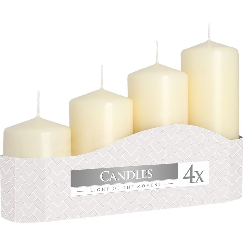 Ivory Pillar Candles set of 4 sizes